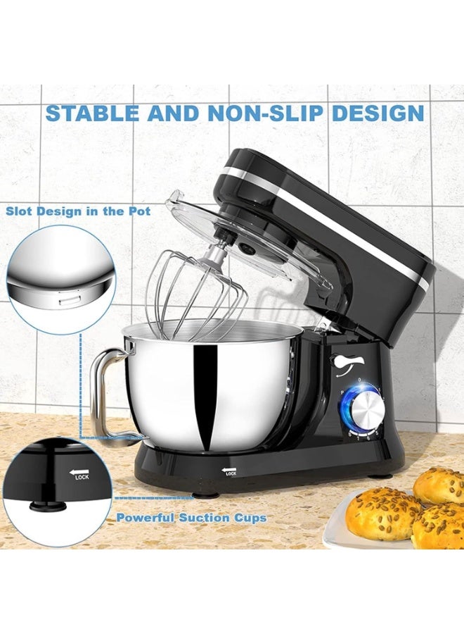 NOVA Heavy Duty Stand Mixer With Steel Mixing Bowl 6L Capacity, 1100 Watt Motor, Stable Design, Low Vibration, Ideal For Bread Dough And Desserts - Image 5